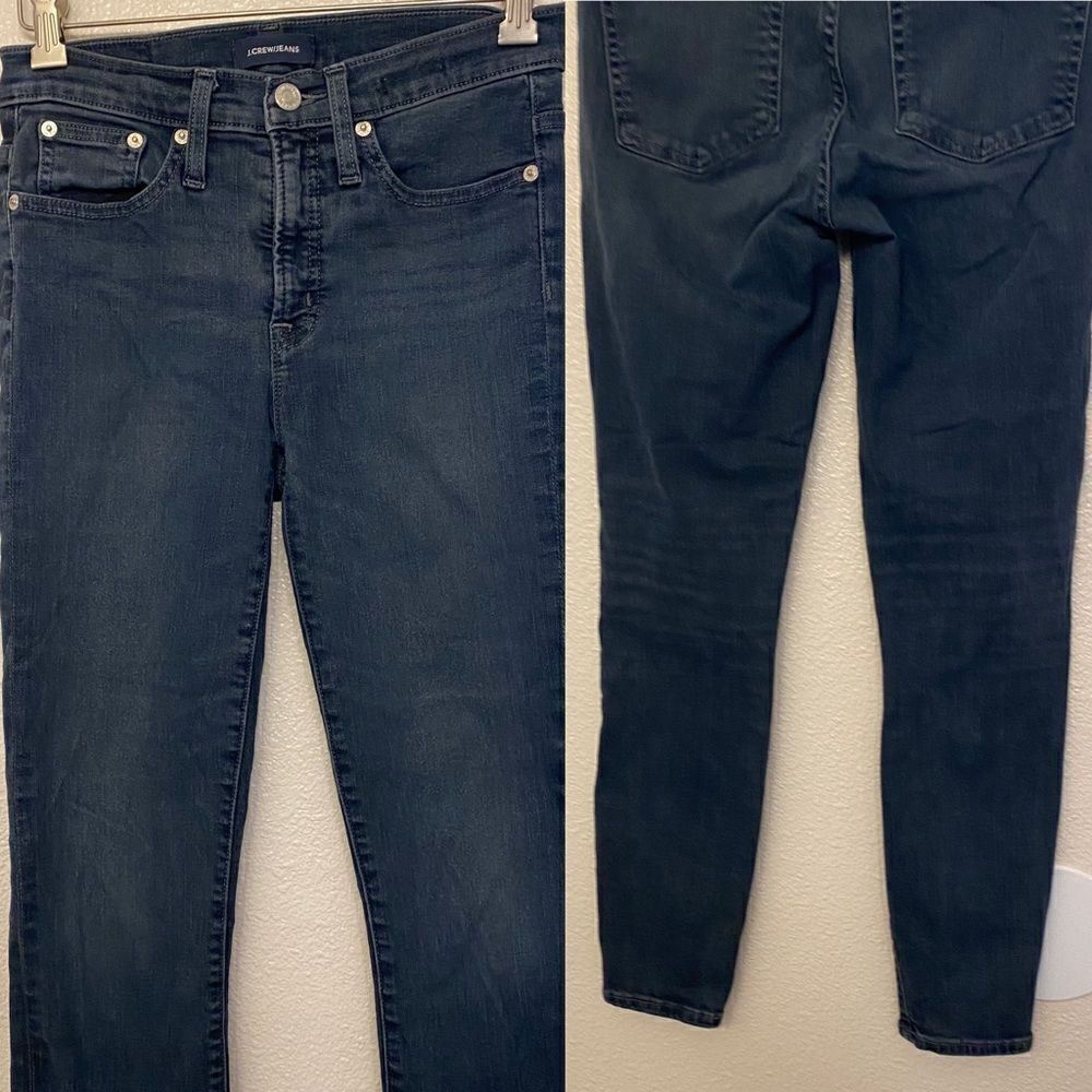 J Crew hi rise 9” toothpick skinny stretchy jeans dark wash- 26